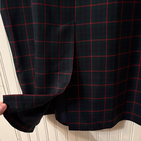 Pendleton 100% Virgin Wool Plaid Midi Skirt Lined Navy Red Tartan Size 16 - Picture 5 of 10